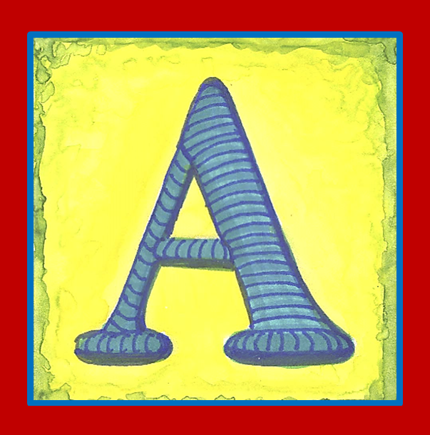 <p>Aquarellfarbe, Filzstifte - Schrift: Bell MT</p>